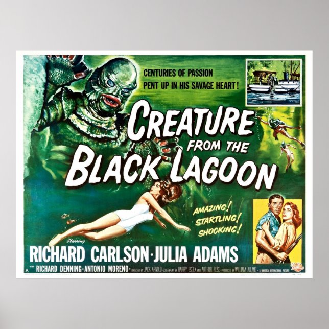 Poster CRÉATURE DU LAGON NOIR Hollywood Horror Fi (Devant)