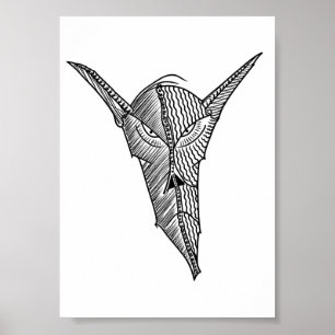 Poster Créature extraterrestre maléfique – Illustration à