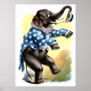Poster Créatures curieuses - Eléphant