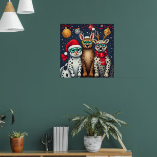 Poster Créatures des Fêtes dans un Déguisement de Noël