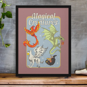 Poster Créatures Magiques Graphisme Vintage