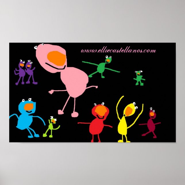 Poster créatures nocturnes, www.elliecastellanos.com (Devant)