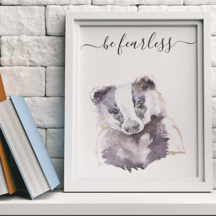 Poster Crèche Badger Nursery Enfant Bois de Sylve