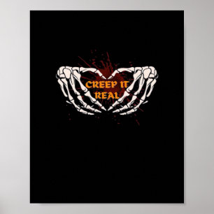 Poster Creep It Real, Skeleton Mains Montrant Le Coeur