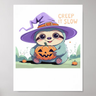 Poster Creep It Slow – Chemise Halloween de paresseux mig