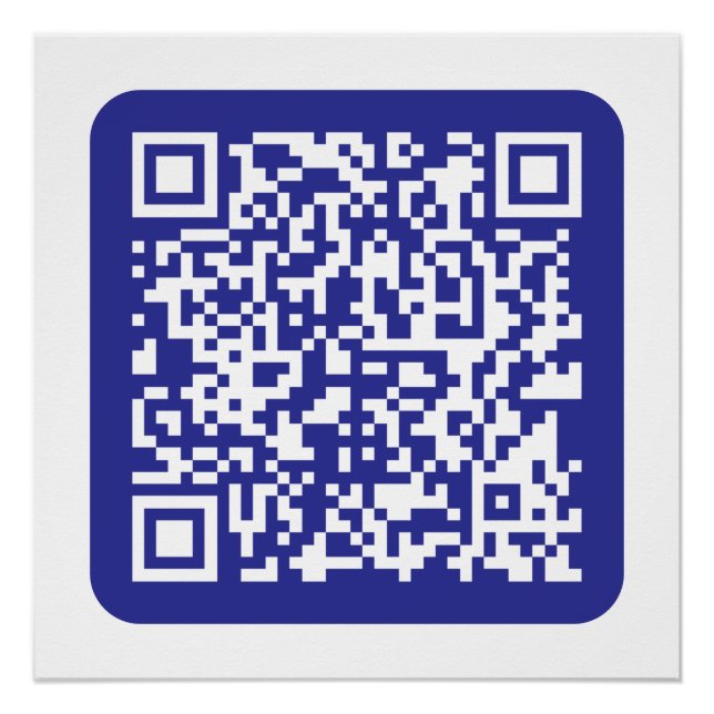 Poster Créer un code QR scannable | Bleu foncé modifiable (Devant)