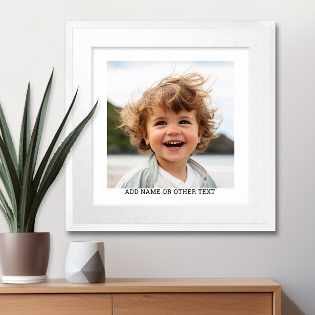 Poster Créer votre propre Galerie de photos simple bordur (Personalized Wall Art with a Photo and Custom Text)