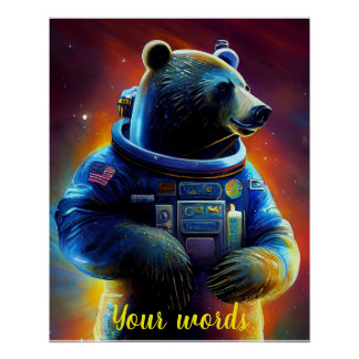 Poster Créer votre propre ours dans l'astronaute spatial