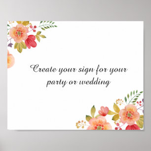Poster créer votre signe mariage floral ou votre signe de