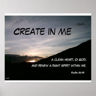 Poster Créez en moi un coeur propre, ô Dieu, un...