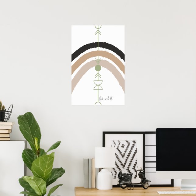 Poster Créez une vie plus simple - Arche abstraite (Bureau à domicile)