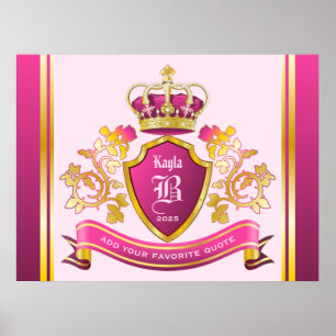 Poster Créez votre propre blouse d'armoiries rose or Pear