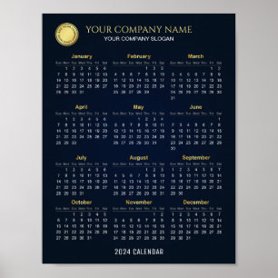 Poster Créez votre propre calendrier 2024 Entreprise   Po