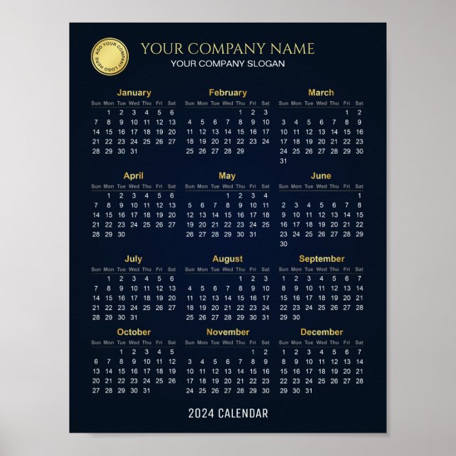 Poster Créez votre propre calendrier 2024 Entreprise | Po (Devant)