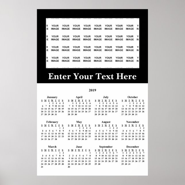 Poster Créez votre propre calendrier personnalisé 2019 Po (Devant)