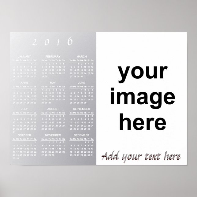 Poster Créez votre propre calendrier photo personnalisé 2 (Devant)