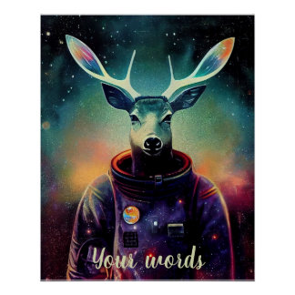 Poster Créez votre propre cerf en astronaute spatial