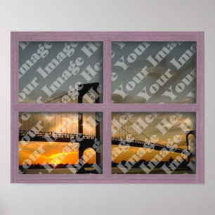 Poster Créez votre propre châssis de fenêtre en bois rose