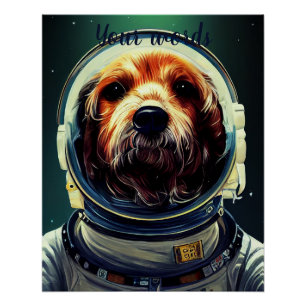 Poster Créez votre propre chien dans l'astronaute spatial
