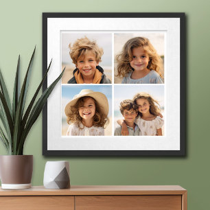 Poster Créez votre propre collage Instagram blanc 4 photo
