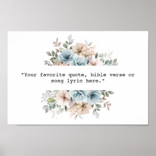 Poster Créez votre propre devis personnalisé Floral Aquar