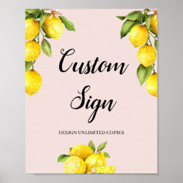 Poster Créez votre propre enseigne personnalisée citron c