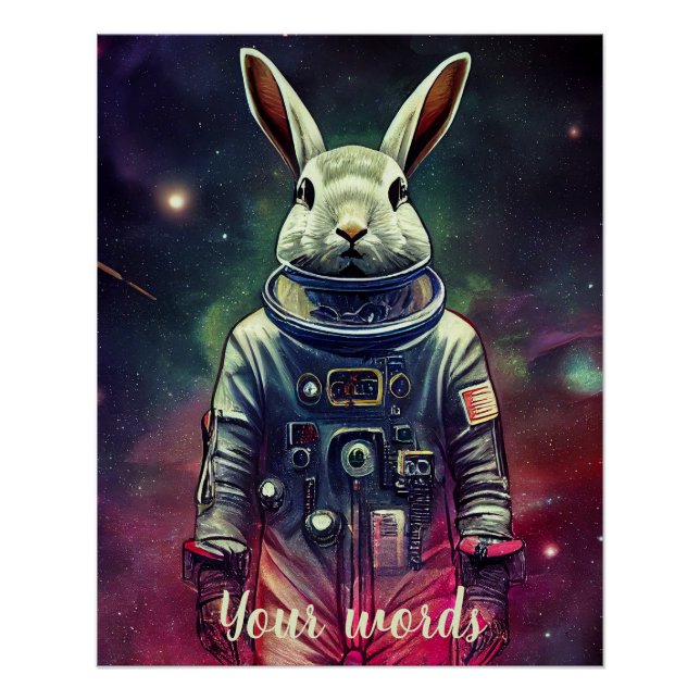 Poster Créez votre propre lapin chez l'astronaute spatial (Devant)
