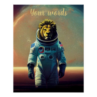 Poster Créez votre propre lion chez l'astronaute spatial