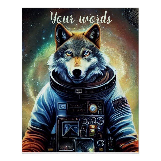Poster Créez votre propre loup chez l'astronaute spatial (Devant)
