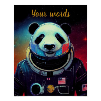 Poster Créez votre propre panda dans l'astronaute spatial