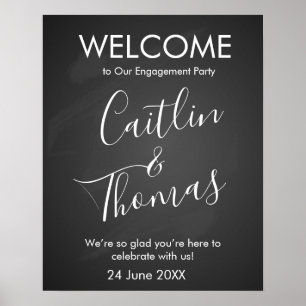 Poster Créez votre propre panneau de fête à la craie