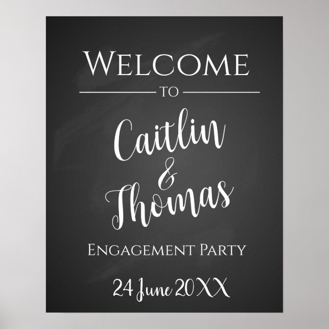 Poster Créez votre propre panneau de fête à la craie (Devant)