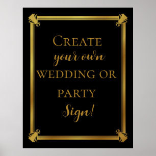 Poster Créez votre propre panneau mariage de style art dé