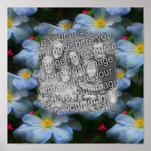 Poster Créez votre propre photo Clematis frontière de fle