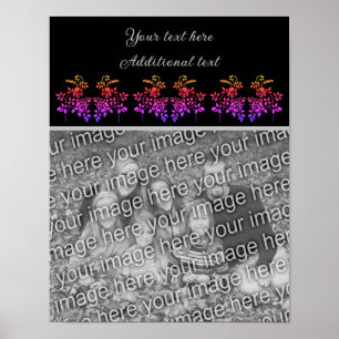 Poster Créez votre propre photo Stenciled Rose Personnali