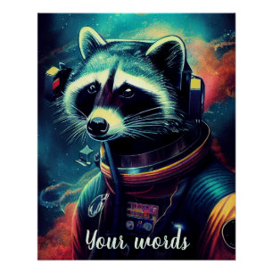 Poster Créez votre propre Raccoon dans l'astronaute spati