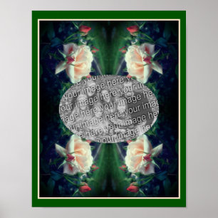 Poster Créez Votre Propre Rose De Pêche Et Le Cadre Buts