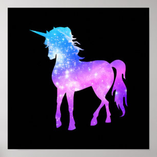 Poster Créez votre propre Unicorne Photo Silhouette Black