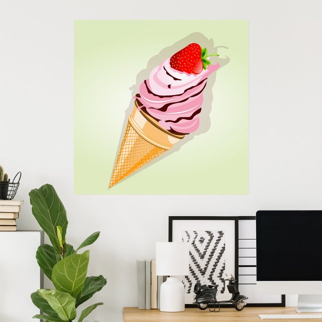 Poster Crème De Glace À La Fraise (Créateur téléchargé)