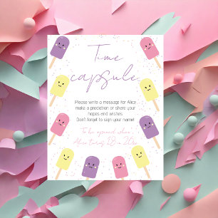 Poster Crème de glace cône Scoop Anniversaire Fête Heure