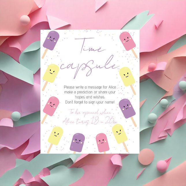 Poster Crème de glace cône Scoop Anniversaire Fête Heure  (Créateur téléchargé)