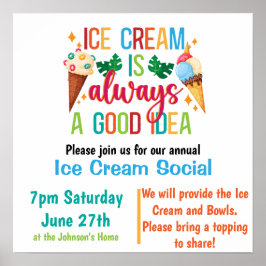 Poster Crème de glace sociale
