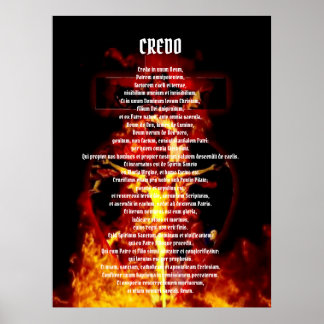 POSTER CRÈME DE NICENE CATHOLIQUE EN CRUCIFIXE LATINE TRI