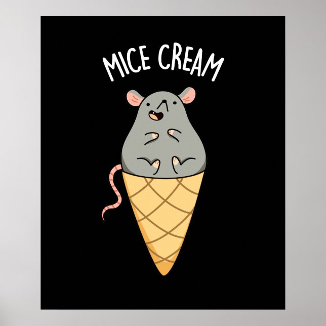 Poster Crème de souris amusant crème glacée jeu de crème  (Devant)