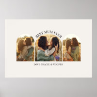 Crème élégant arc multi photo meilleure maman