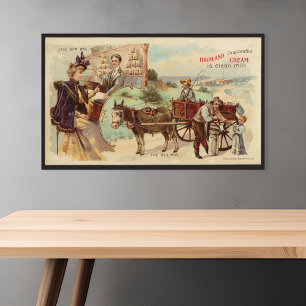 Poster Crème Évapée Highland Publicité Ancienne