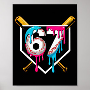 Poster Crème glacée baseball goutte numéro 67 joueur 67e