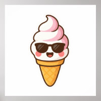 Crème glacée cool Kawaii
