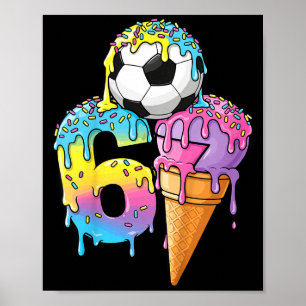 Poster Crème Glacée Dégoulinante Foot Enfants Numéro 67 G