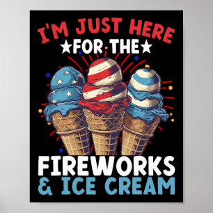 Poster Crème glacée du 4 juillet Crème glacée patriotique